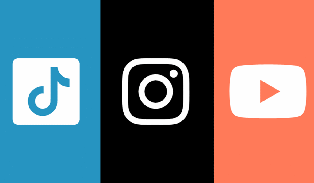 tiktik instagram ve YouTube logoları